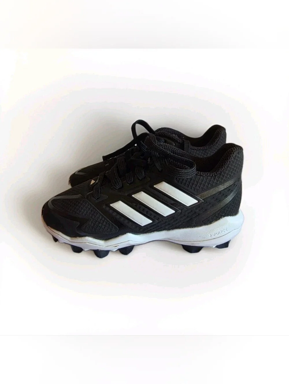 Adidas Icon Bounce Low Baseball Cleats Black Youth Size 11 Football Boys Girls